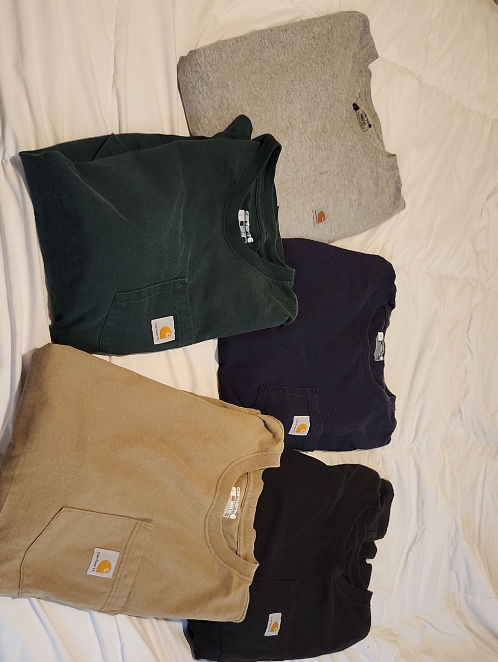 Set Of 5 Carhartt Short Sleeve T Shirts Size Large